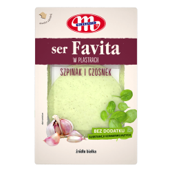 Mlekovita Favita Ser kanapkowy ze szpinakiem i czosnkiem 150g