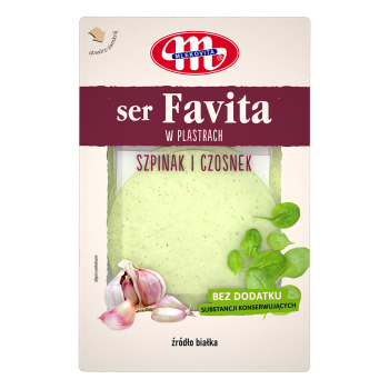 Mlekovita Favita Ser kanapkowy ze szpinakiem i czosnkiem 150g