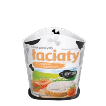 Serek Śmietankowy Puszysty Łaciaty z łososiem i koperkiem Łaciaty 150g