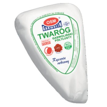 Twaróg garwoliński półtłusty klinek pergamin + folia ok. 500g OSM Garwolin