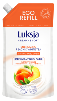 Luksja Creamy &amp; Soft Kremowe mydło w płynie Brzoskwinia i Biała herbata 400 ml opakowanie uzupełniające