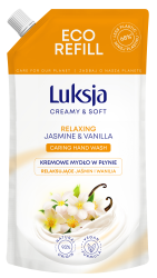 Luksja Creamy &amp; Soft Kremowe mydło w płynie Jaśmin i Wanilia 400 ml opakowanie uzupełniające