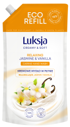 Luksja Creamy &amp; Soft Kremowe mydło w płynie Jaśmin i Wanilia 900 ml opakowanie uzupełniające