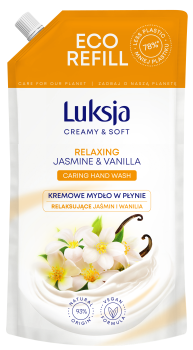 Luksja Creamy &amp; Soft Kremowe mydło w płynie Jaśmin i Wanilia 900 ml opakowanie uzupełniające