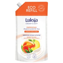Luksja Creamy &amp; Soft Kremowe mydło w płynie Brzoskwinia i Biała Herbata 900 ml opakowanie uzupełniające