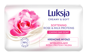 Luksja Creamy &amp; Soft Kremowe mydło w kostce Róża i Proteiny mleka 90 g