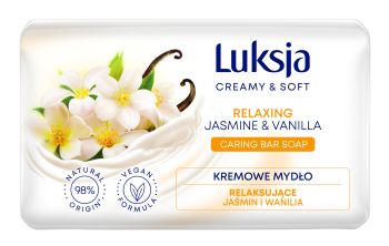 Luksja Creamy &amp; Soft Kremowe mydło w kostce Jaśmin i Wanilia 90 g