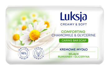 Luksja Creamy &amp; Soft Kremowe mydło w kostce Rumianek i Gliceryna 90 g