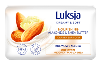 Luksja Creamy &amp; Soft Kremowe mydło w kostce Migdały i Masło shea 90 g