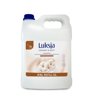 Luksja Creamy &amp; Soft Kremowe mydło w płynie Mleczko bawełniane i Prowitamina B5 5 L opakowanie uzupełniające