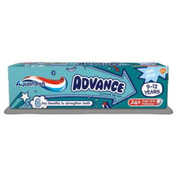 Aquafresh Advance Pasta do zębów stałych dla dzieci 9-12 lat z fluorem 75 ml