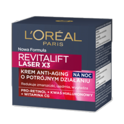 L'Oréal Paris Revitalift Laser X3 Krem anti-aging o potrójnym działaniu na noc 50 ml