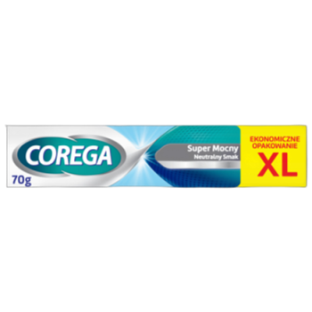 Corega Super Mocny Neutralny Smak Krem mocujący bez cynku do protez zębowych 70 g