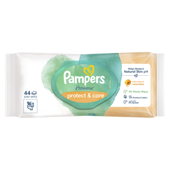 Pampers Harmonie Protect &amp; Care Chusteczki nawilżane dla dzieci 1 opakowanie = 44 chusteczki