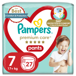 Pampers Premium Care Pants Pieluchomajtki rozmiar 7, 17+ kg, 27 szt.