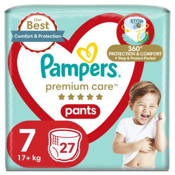 Pampers Premium Care Pants Pieluchomajtki rozmiar 7, 17+ kg, 27 szt.