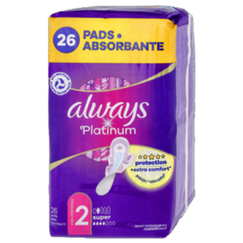 Always Platinum Super Podpaski ze skrzydełkami, 26 sztuk