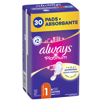 Always Platinum Normal Podpaski ze skrzydełkami, 30 sztuk