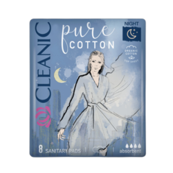 Cleanic Pure Cotton Podpaski na noc 8 szt.