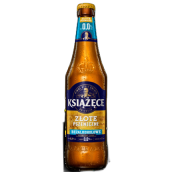 'Piwo Książęce Złote Pszeniczne 0,0% 500ml butelka zwrotna