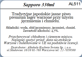 'Piwo Sapporo Premium 330 ml butelka bezzwrotna