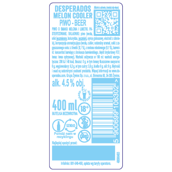 'Desperados Melon Cooler Piwo 400 ml