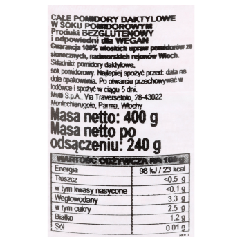 Mutti Pomidory Datterini 400g