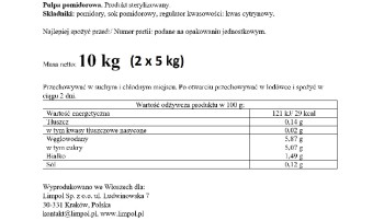 Pulpa pomidorowa 2x5 kg O'Sole Mio