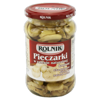 Pieczarki krojone w zalewie naturalnej 340g Rolnik