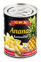 MK Ananas kawałki 565 g. Produkt pasteryzowany