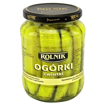Ogórki ćwiartki 720 ml Rolnik