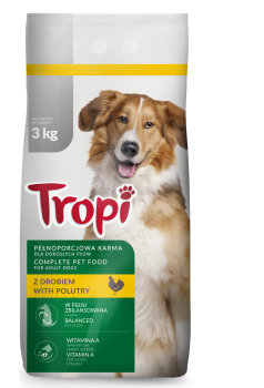 Tropi karma dla psów 3kg z drobiem