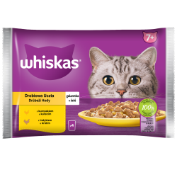 Whiskas Drobiowa uczta 7+ Galaretka z kurczakiem i z indykiem 340 g (4x85 g)