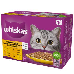 Whiskas Drobiowa uczta 1+ Galaretka z kurczakiem, z kaczką, z drobiem i z indykiem 1,02 kg (12x85 g)