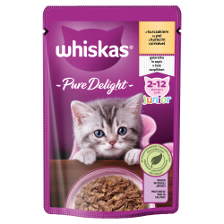 Whiskas Pure Delight Junior 2-12 miesięcy Saszetka Galaretka z kurczakiem 85 g