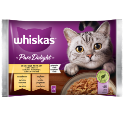 Whiskas Pure Delight Drobiowe frykasy Galaretka z kurczakiem i z indykiem 340 g (4x85 g)