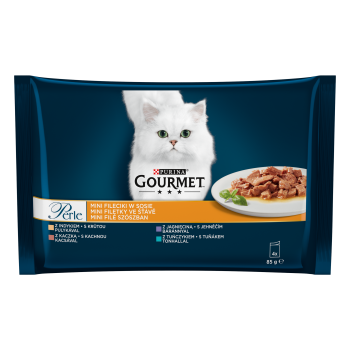 GOURMET PERLE indyk, kaczka, tuńczyk, jagnięcina 4x85g