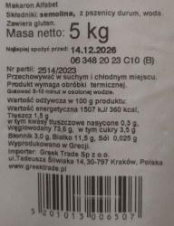 Makaron alfabet 5kg Mediteranea ALPHABETS