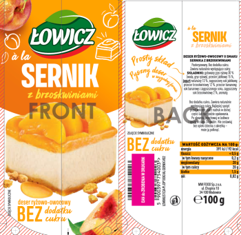 Łowicz deser ryżowo-owocowy a'la sernik z brzoskwiniami 100 g