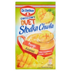 Dr. Oetker Słodka Chwila Owocowy Duet Mango &amp; Ananas Kisiel z kawałkami owoców 32 g