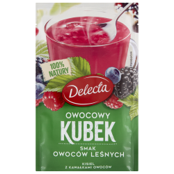 Owocowy Kubek Natura Kisiel o smaku owoców leśnych z kaw. owoców 30g Delecta