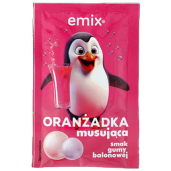 Oranżadka musująca smak guma balonowa emix 16g