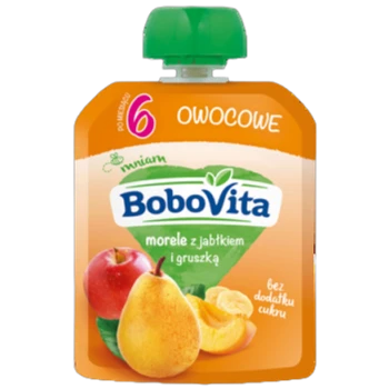 BoboVita Morele z jabłkiem i gruszką po 6 miesiącu 80 g