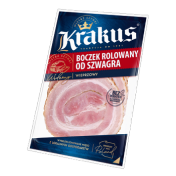 Boczek rolowany od szwagra plastry 100 g Krakus