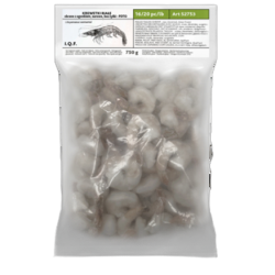 Krewetka biała Vannamei surowa, obrana z ogonem, 16-20 szt/lb 25% glazury, 1kg/0,75kg Nord Capital