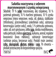 Seler sałatka z chrupkim selerem i szynką 140 g Lisner