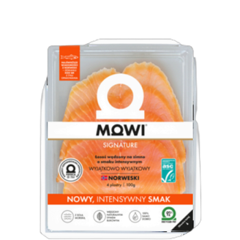 MOWI Intensiv łosoś wędzony na zimno plastry 100g