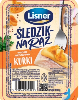 Śledzik na raz w sosie grzybowym KURKI Lisner 100g