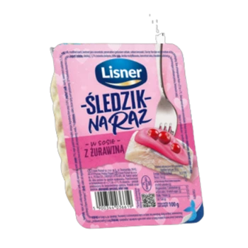 Śledzik na raz w sosie z żurawiną Lisner 100g