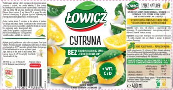 Łowicz Syrop o smaku cytrynowym 400 ml